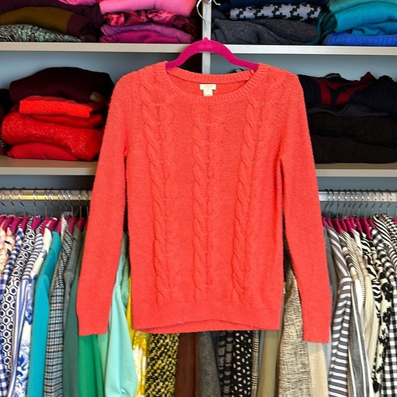 J Crew coral long sleeve crew neck sweater size XS - Picture 1 of 3